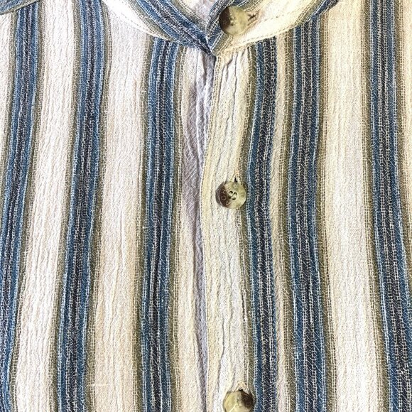 Vintage Jordache minimalist 100% cotton striped button up shirt - Picture 4 of 16